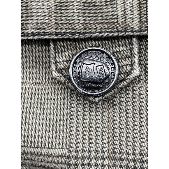 F.J.S.A.I Pants Men Size Size 34/32 Khaki Embellish Pockets Zippers Plaid Check - Picture 16 of 16